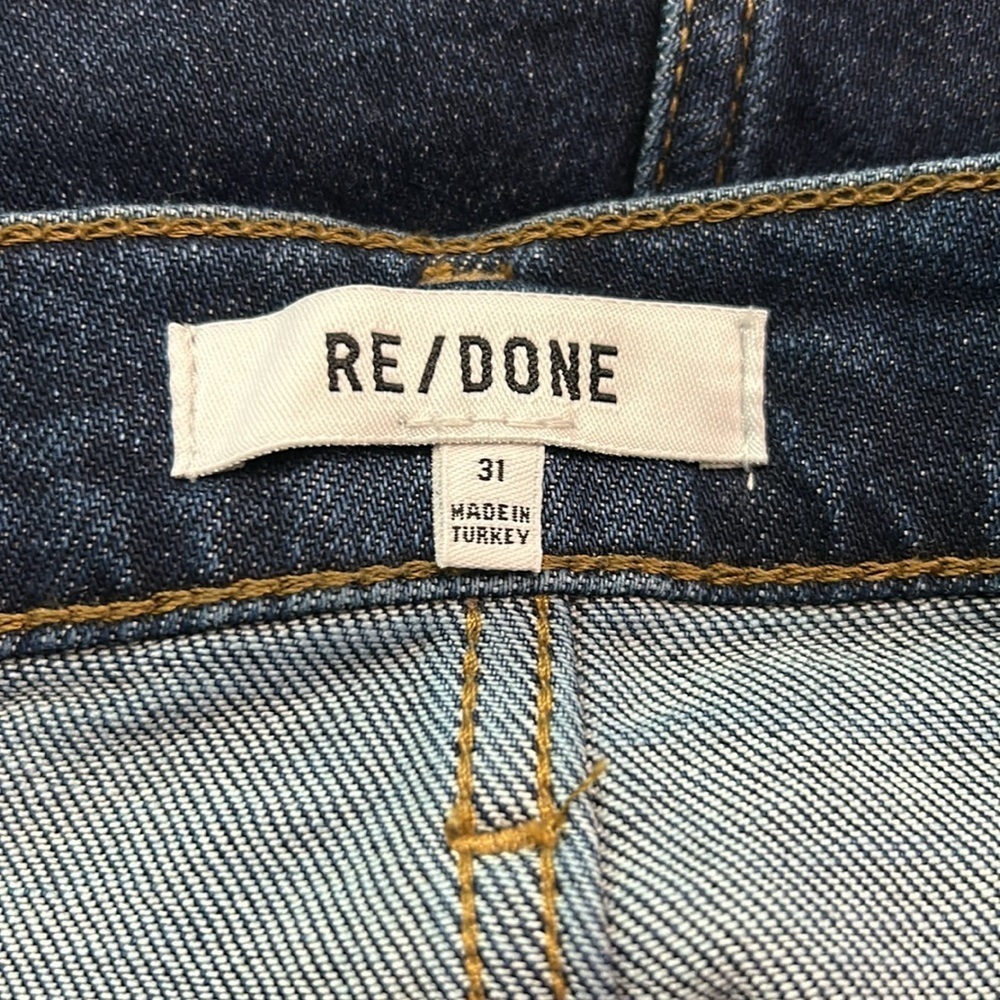 RE/DONE Women’s ‘90s Dark Wash High Rise Ankle‎ Crop Button Fly Jeans SZ 31 NWT - Picture 11 of 15